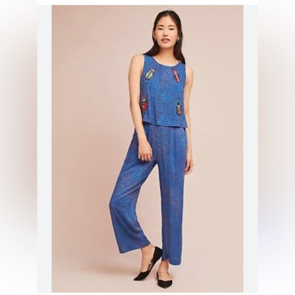 Anthropologie Blue Jumpsuit